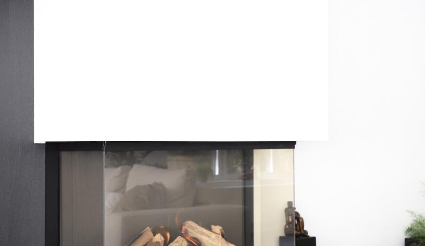 Haardwand met 3-zijdige gashaard